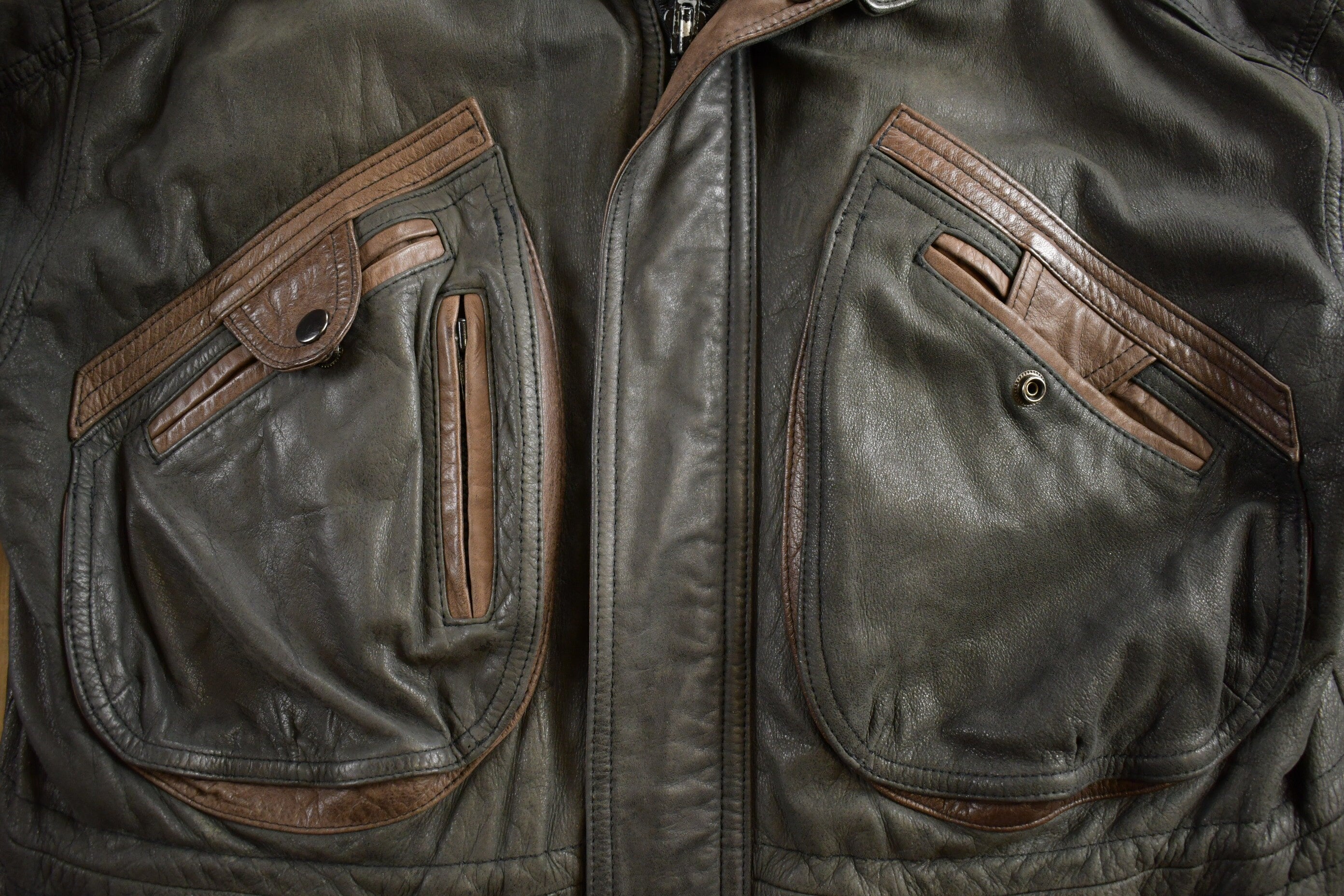 Vintage 1990s Pelle Cuir Leather Jacket