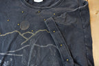 Vintage 1990s Bead and Rhinestone Embroidered Cuffed Sleeved Souvenir Arizona Western Vista Graphic T-Shirt