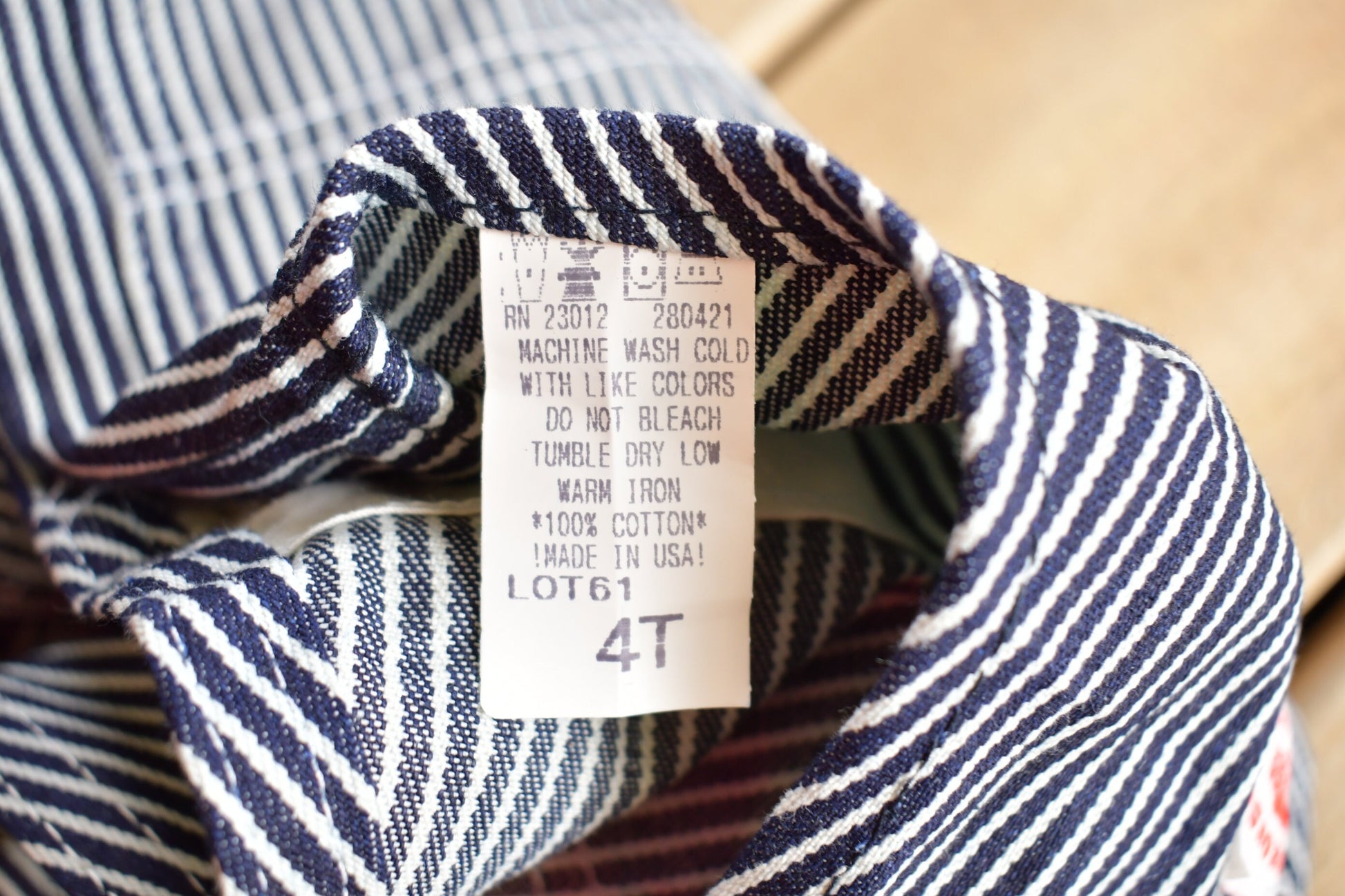 Vintage 1960s Round House Hickory Striped Youth Denim Jean Overalls Size 24 x 15