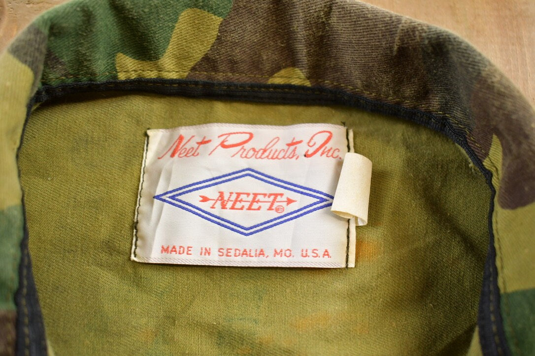 Vintage 1970s Neet Products Camouflage Military Jacket