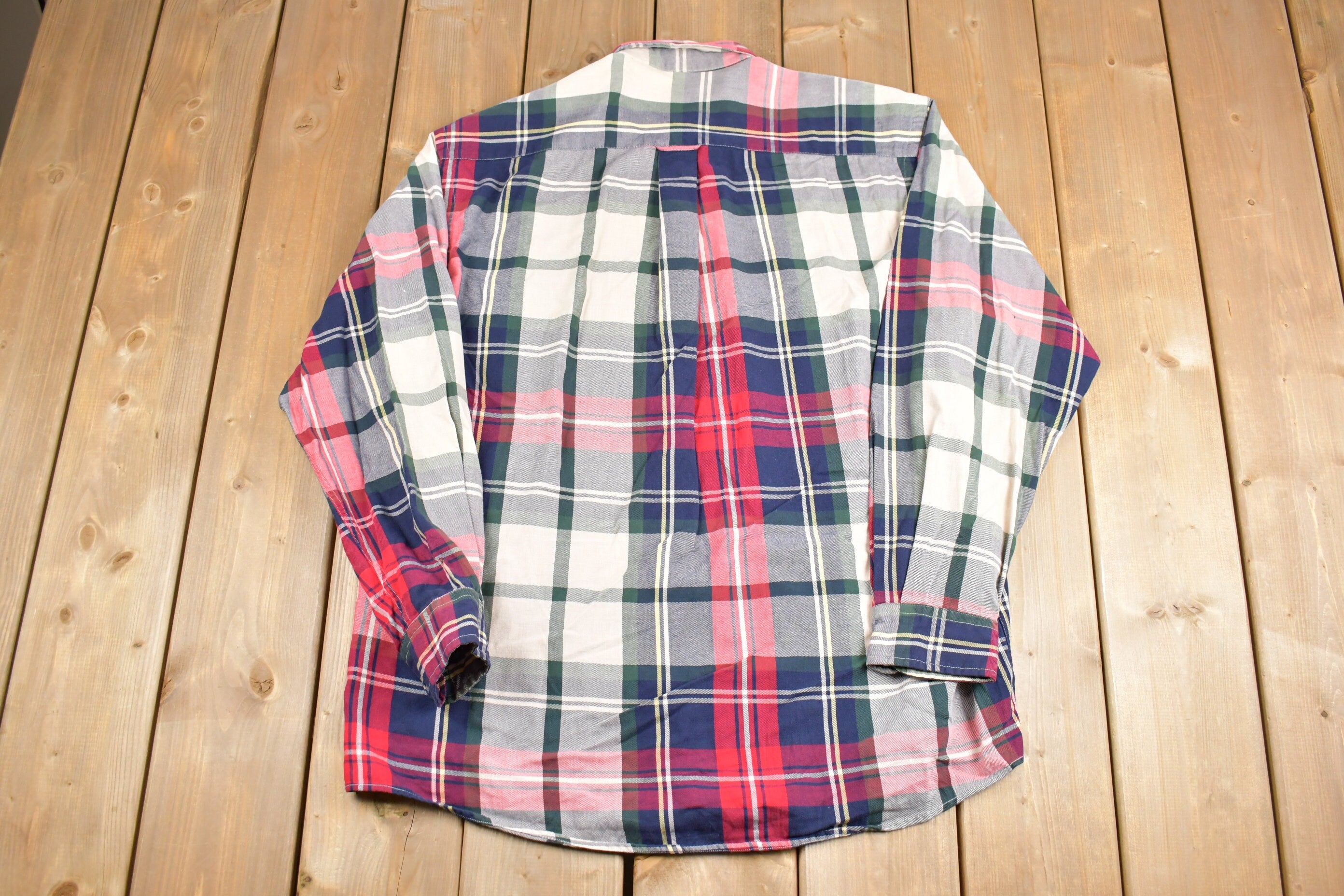 Vintage 1980s Nautica Plaid Button Up Shirt