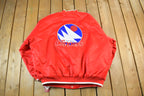 Vintage 2000s Hardwood Classics San Diego Clippers NBA Basketball Embroidered Snap Button Satin Bomber Jacket Mens 2XL