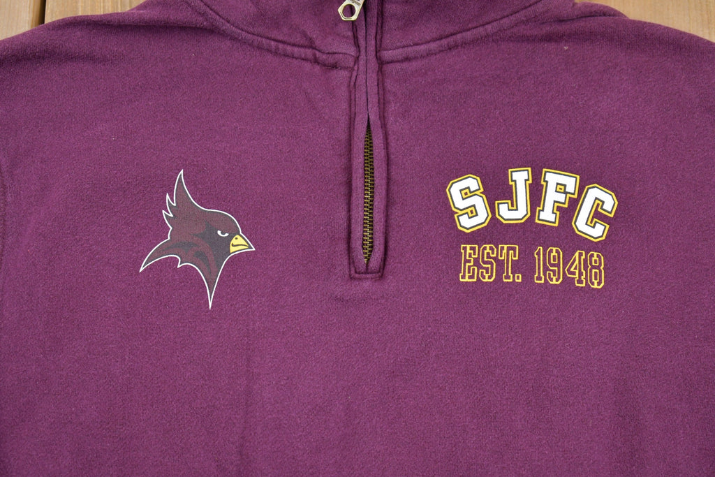 Vintage 1990s St John Fisher University Collegiate Quarter Zip Sweatshirt