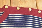 Vintage 1990s Braemar By Jeremy Scott Striped Knit Cardigan Boating Sweater Women's L