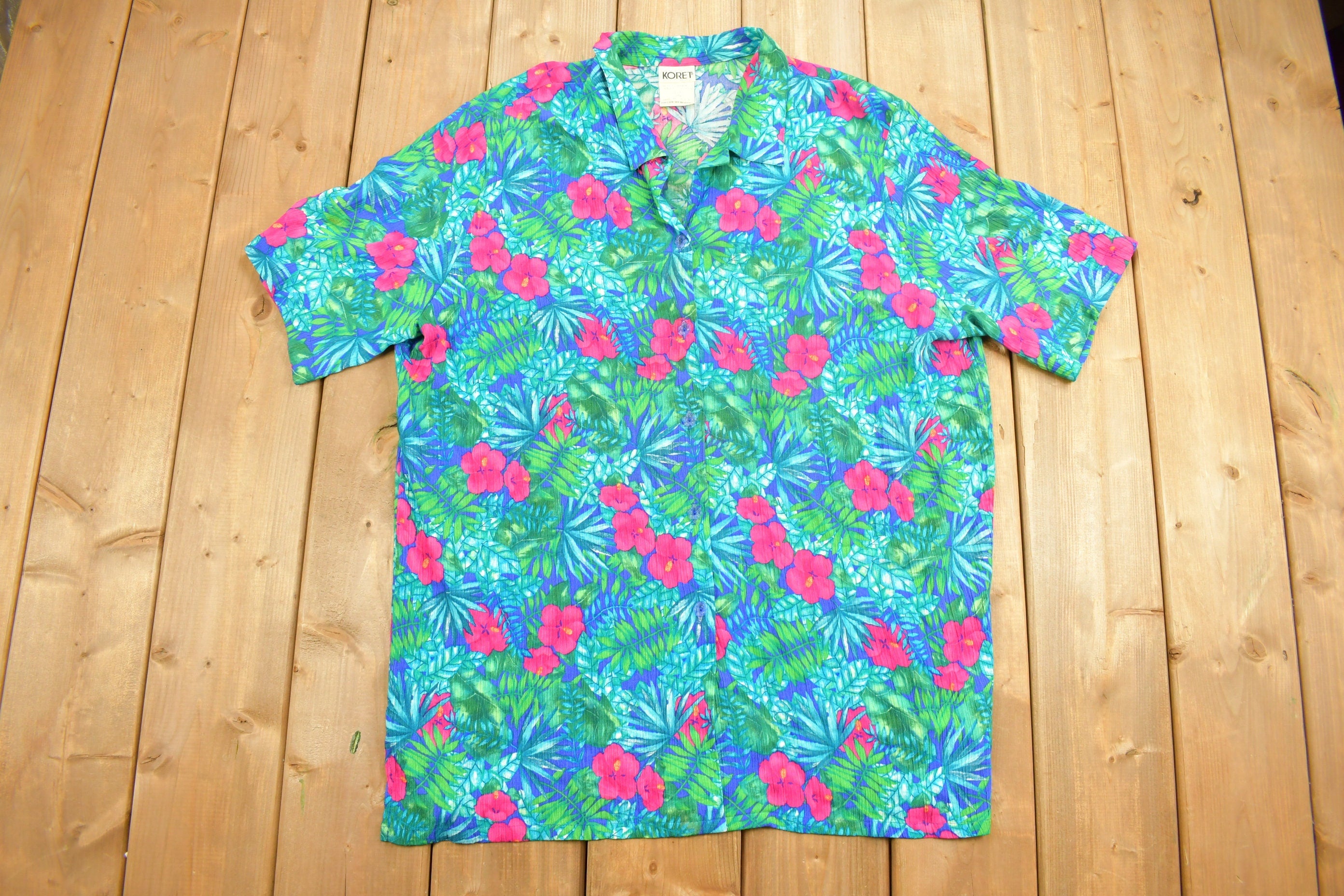 Vintage 1980s Floral Button Up Shirt