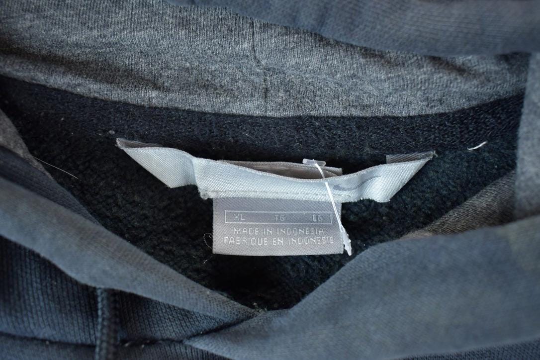 Vintage 1990s Nike Embroidered Mini Swoosh Full Zip Hoodie Sweatshirt