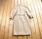 Vintage 1980s Wool Electre Paris Button Up Long Jacket Made In Paris