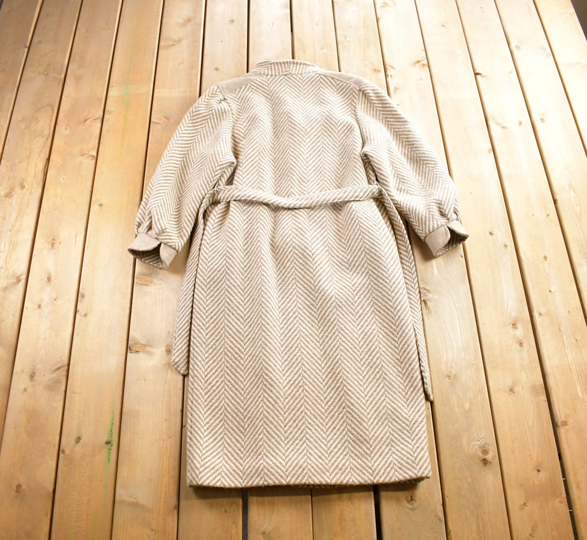 Vintage 1980s Wool Electre Paris Button Up Long Jacket Made In Paris