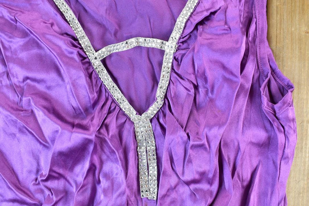 Vintage Y2K Vigos Purple Bedazzled Mini Dress / Y2k Vintage Bedazzled Tops / Retro Womenswear / Mod Fashion