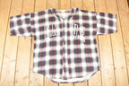 Vintage 1990s UNUF Plaid Button Up Souvenir T-Shirt Men's XL