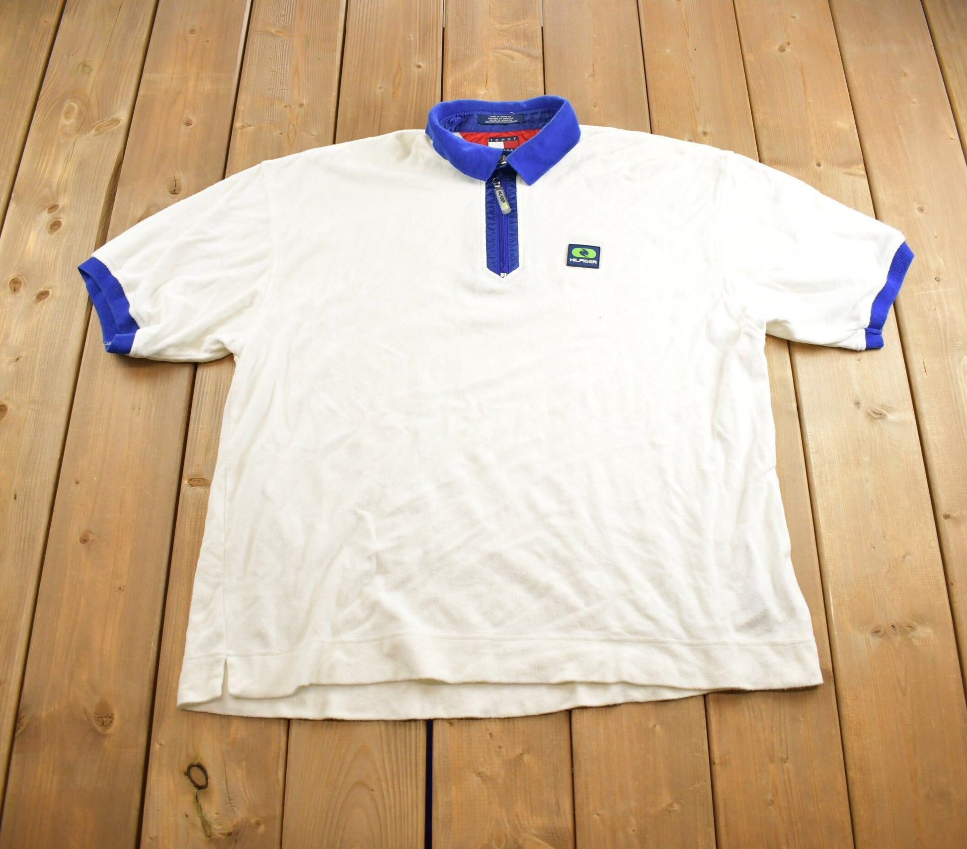 Vintage 1990s Tommy Hilfiger Embroidered Zip Up T-Shirt