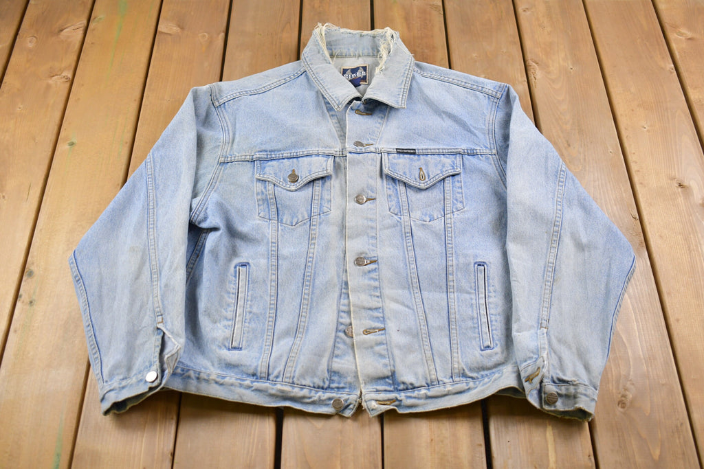 Vintage 1990s Harley Davidson Biker Blues Denim Jean Jacket