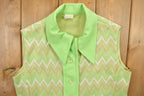 Vintage 1980s Women's Green Blouse Vest Shirt
