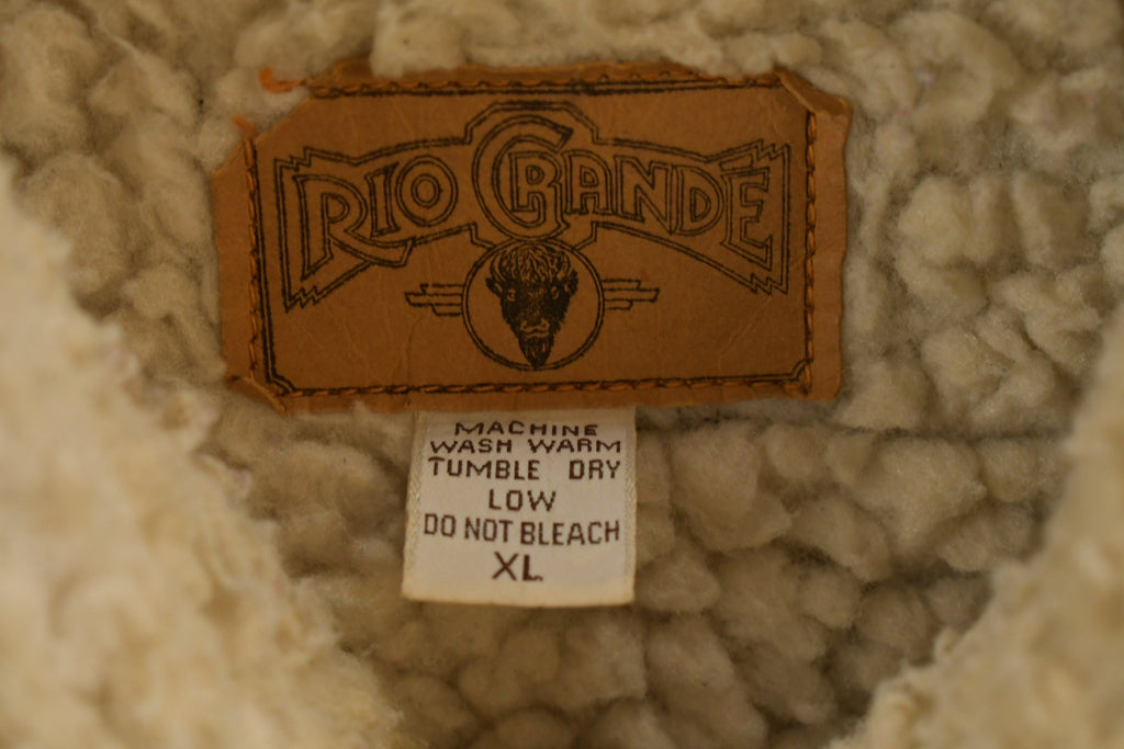 Vintage 1990s Rio Grande Outerwear Sherpa Lined Denim Jacket