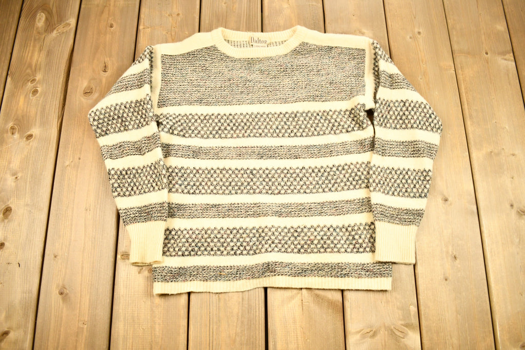 Vintage 1980s Dalton Lambs Wool Knitted Crewneck Sweater
