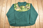 Vintage 1990s Nature Quarter Zip Fleece Sweater