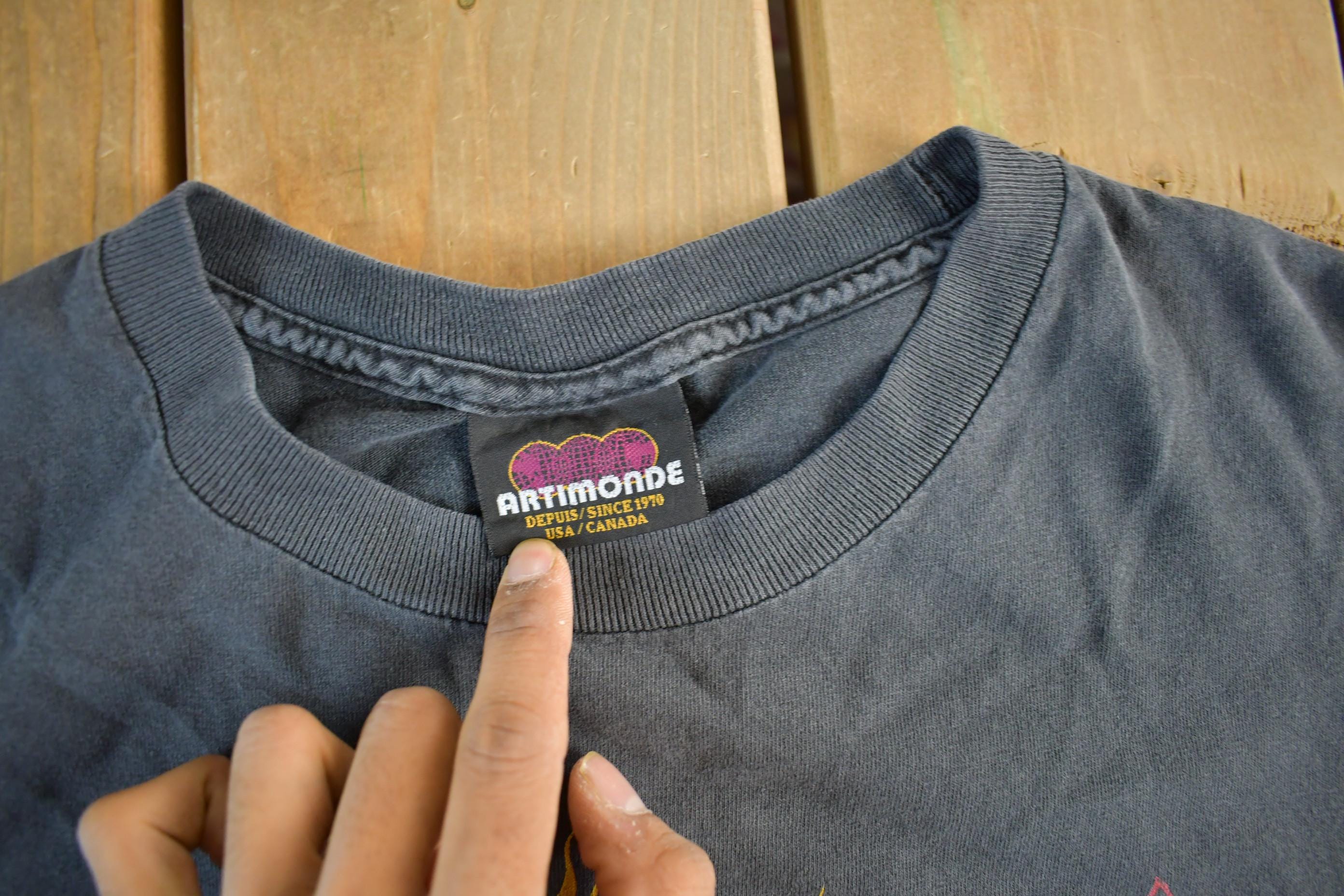 Vintage 1997 Metallica Pushhead Flaming Yin Yang Head Rebel Band T-Shirt Men's XL