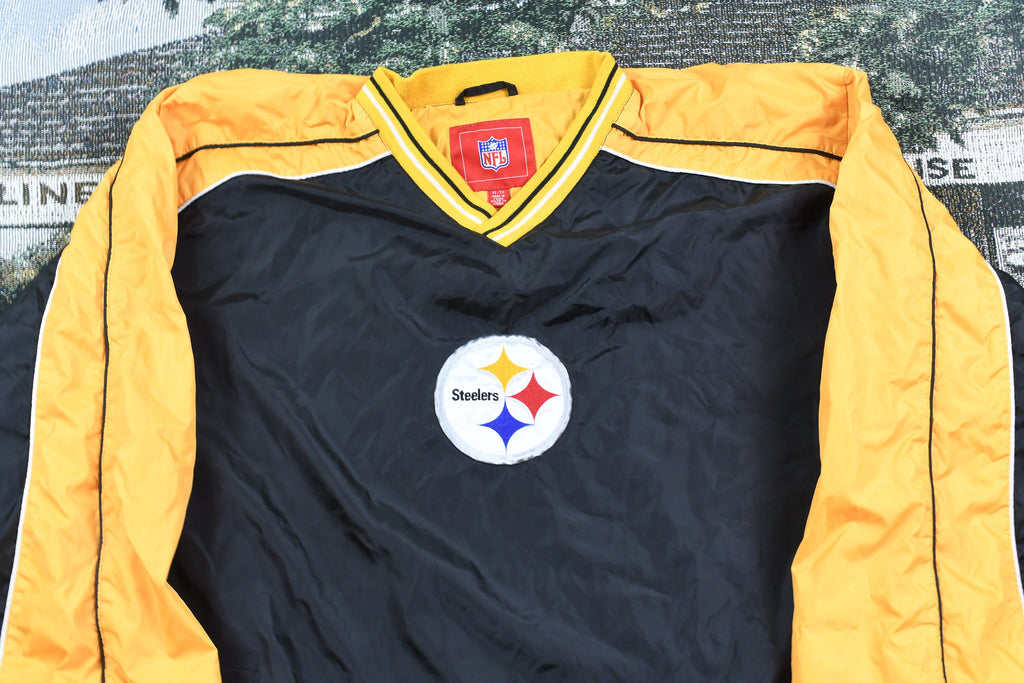 Vintage 1990s Pittsburgh Steelers NFL Pullover Windbreaker