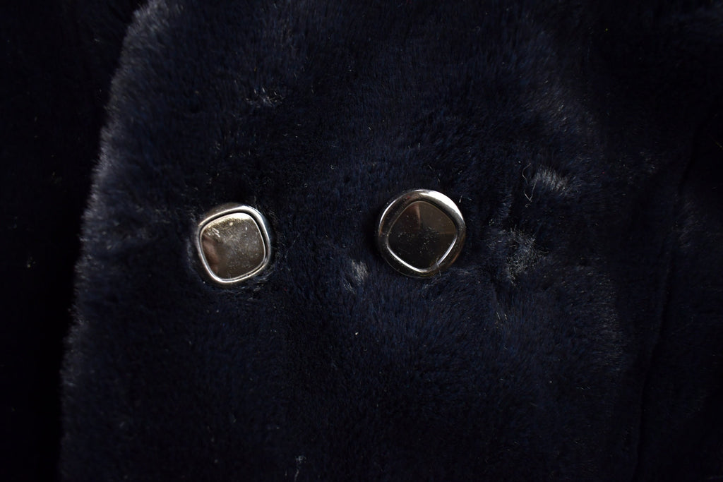 Vintage 1980s Sequence Black Mink Fur Coat Made In USA