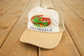 Vintage 1980s Florida Happy Camper Peninsula Snapback Hat /