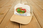 Vintage 1980s Florida Happy Camper Peninsula Snapback Hat /