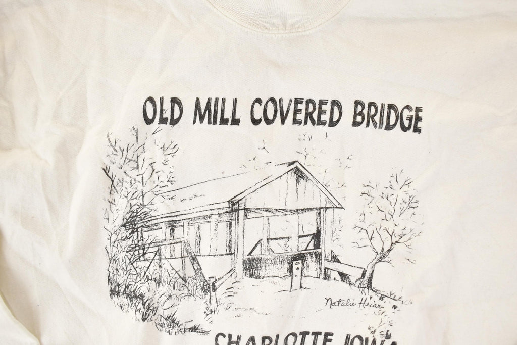 Vintage 1990s Old Mill Covered Bridge Crewneck Sweatshirt Men's M