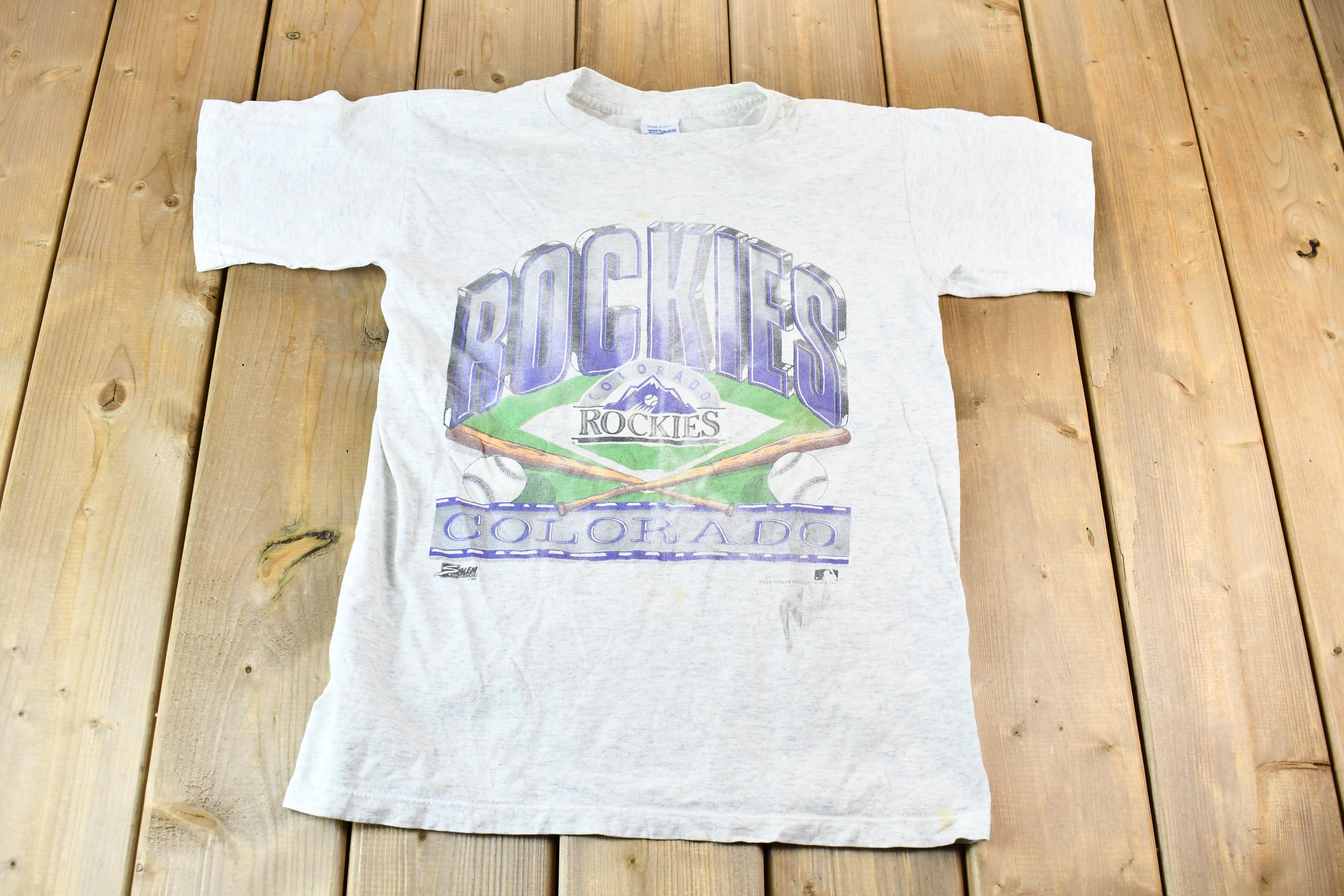 Vintage 1991 Colorado Rockies MLB Baseball Expansion Promotional Graphic T-Shirt