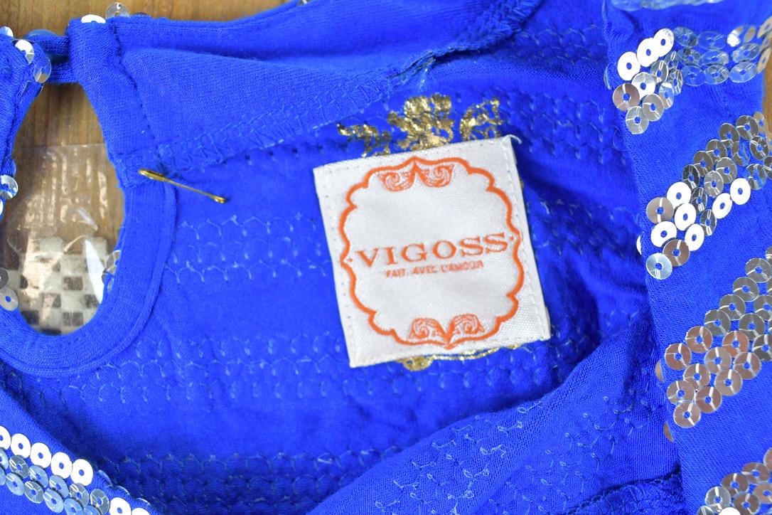 Vintage Y2K Vigoss Sequin Mini Dress / Y2k Vintage Bedazzled Tops / Retro Womenswear / Mod Fashion
