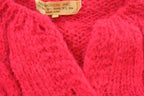 Vintage 1960s Mohair Wool Blend Cable Knit Cardigan Sweater Women's M