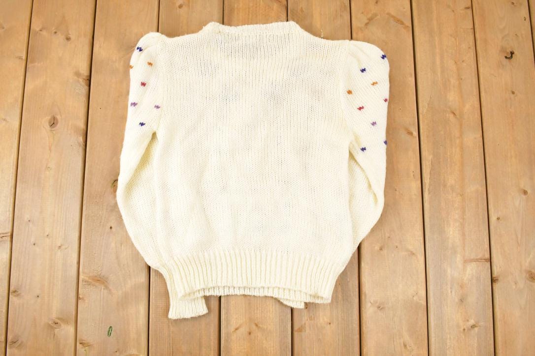 Vintage 1990s Organically Grown Knit Crewneck Sweater Women's S