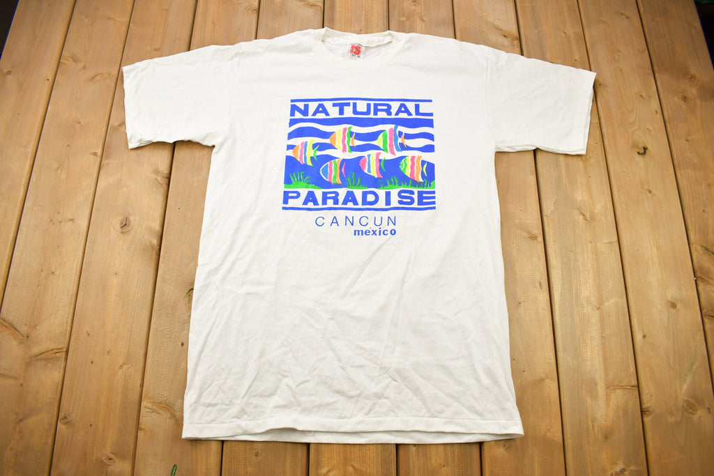 Vintage 1990s Natural Paradise Cancun Mexico Souvenir T Shirt
