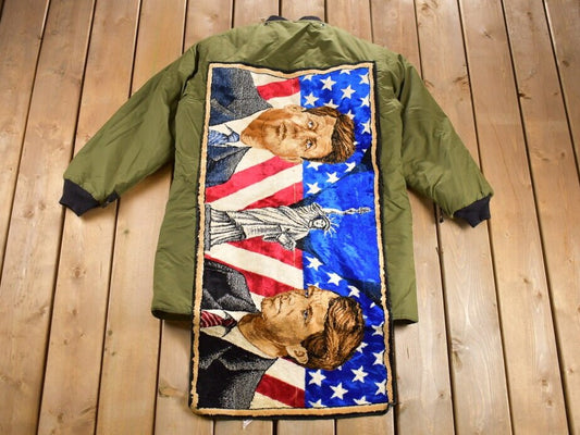 Vintage 1970s OG 107 Extreme Cold Parka Custom Jacket / John F Kennedy / Lyndon B Johnson / Lebanese Rug / Souvenir Jacket / Military Jacket