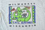 Vintage 1990s Milwaukee Tailgators Single Stitch Cartoon T-Shirt / 90s Vintage Souvenir Tee / Rare Vacation Tee / Summer Shirt Made In USA