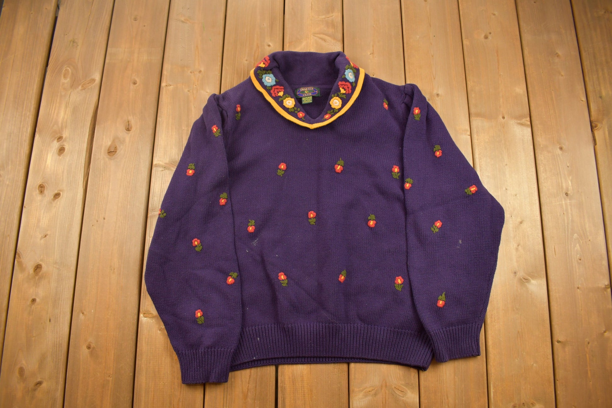 Vintage 1990s Charter Club Knitted Crewneck Sweater