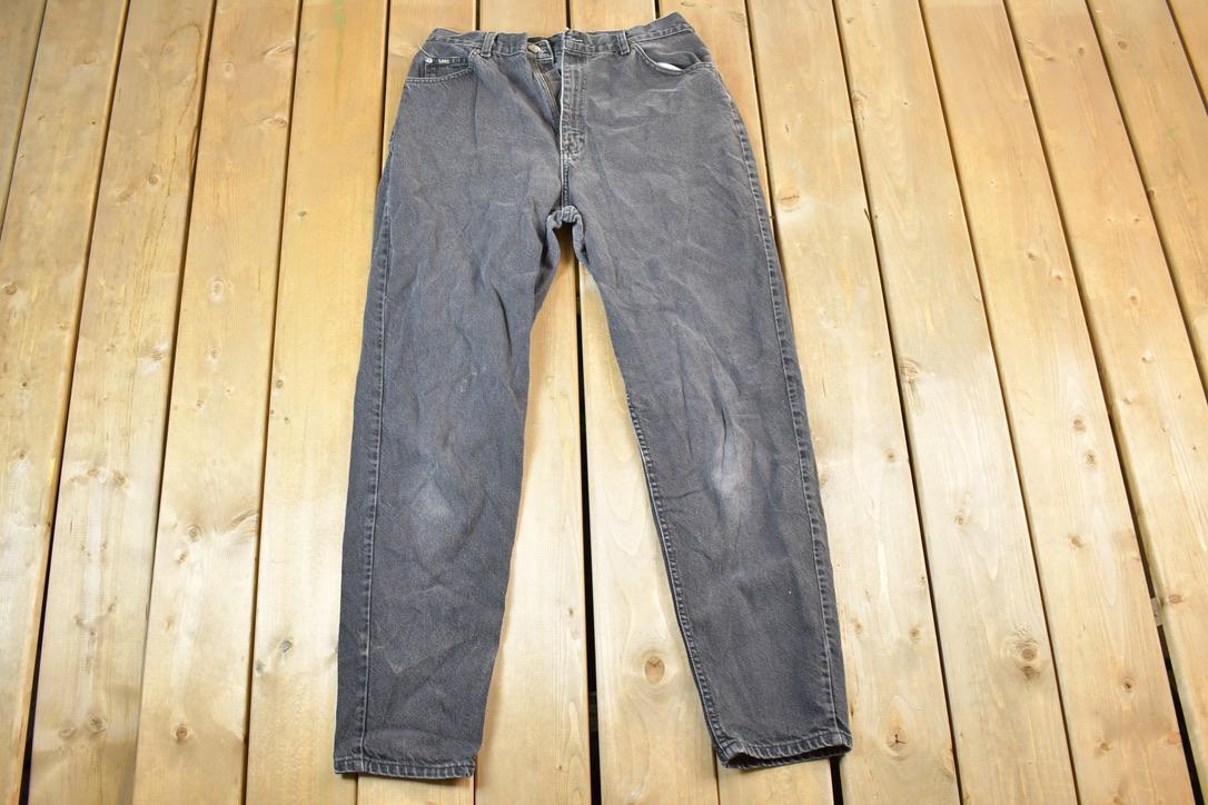 Vintage 1990s Lee Black Wash Denim Jeans Size 32 x 30 / Vintage Denim / Vintage Levis / Made In USA / Retro Jeans