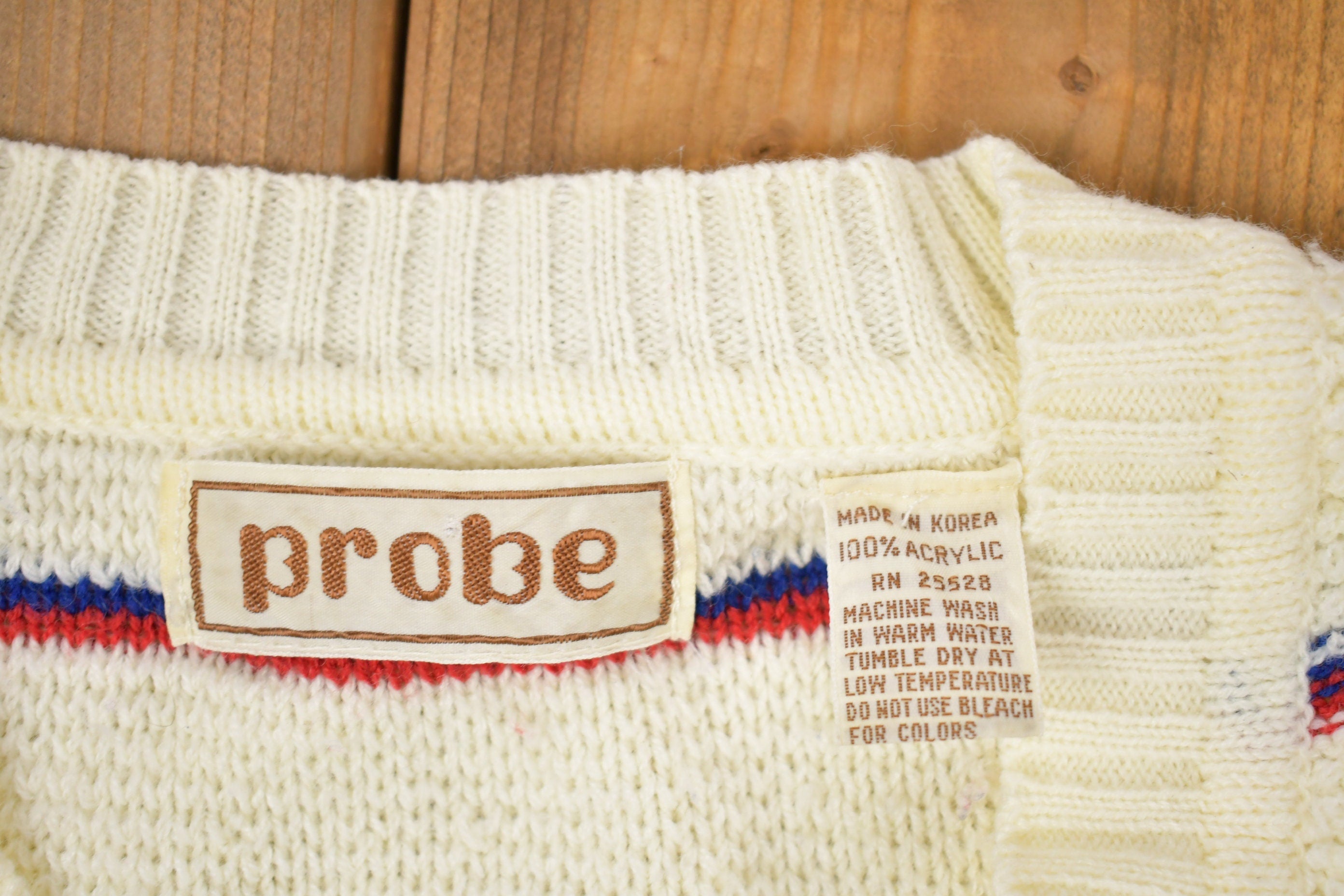 Vintage 1990s Probe Striped Knitted Sweater