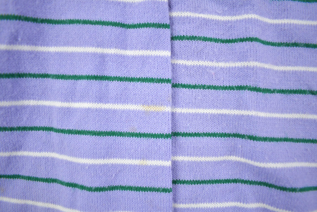 Vintage 1980s Striped Quarter Zip Up Long Sleeve Shirt