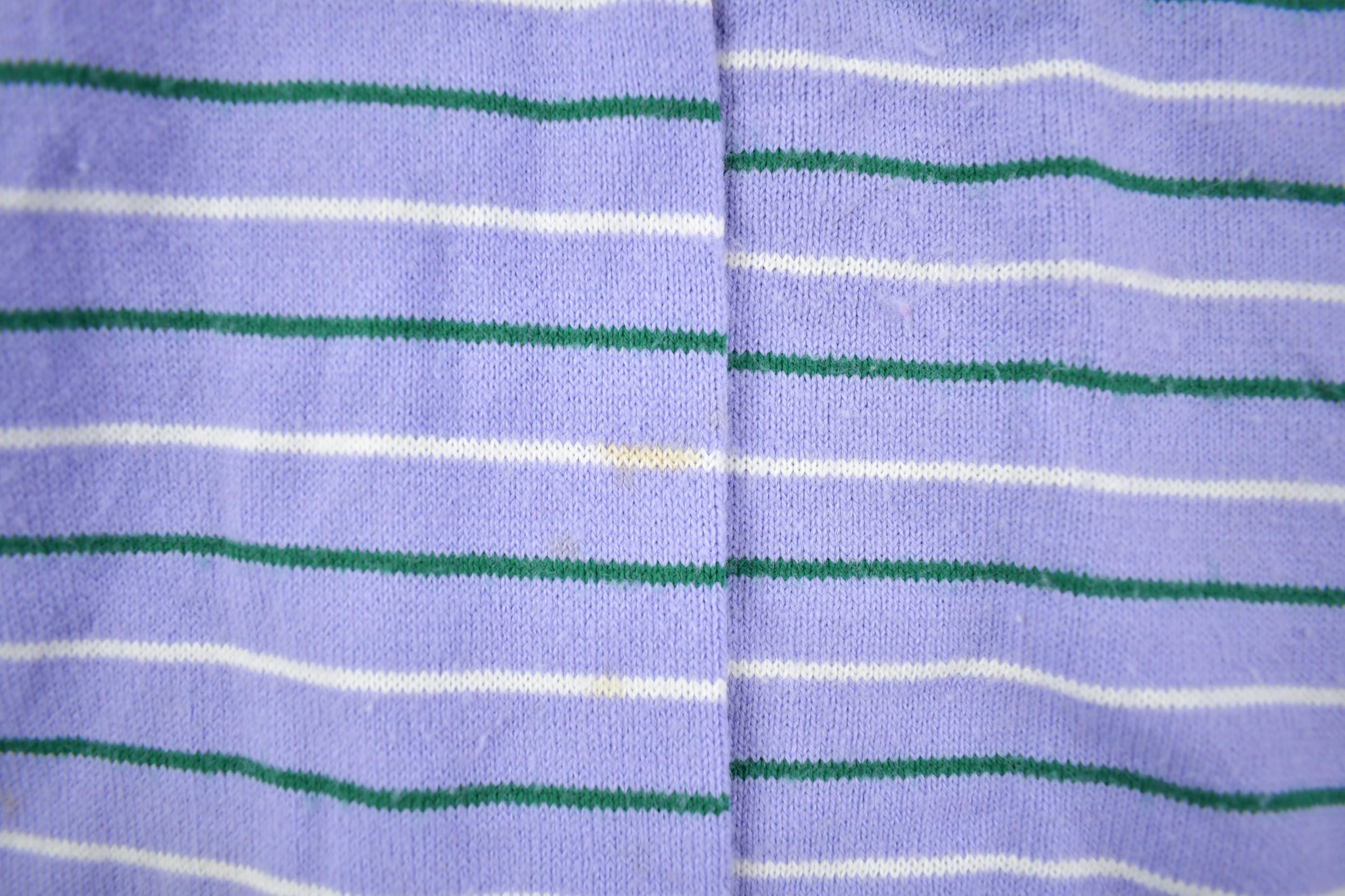 Vintage 1980s Striped Quarter Zip Up Long Sleeve Shirt
