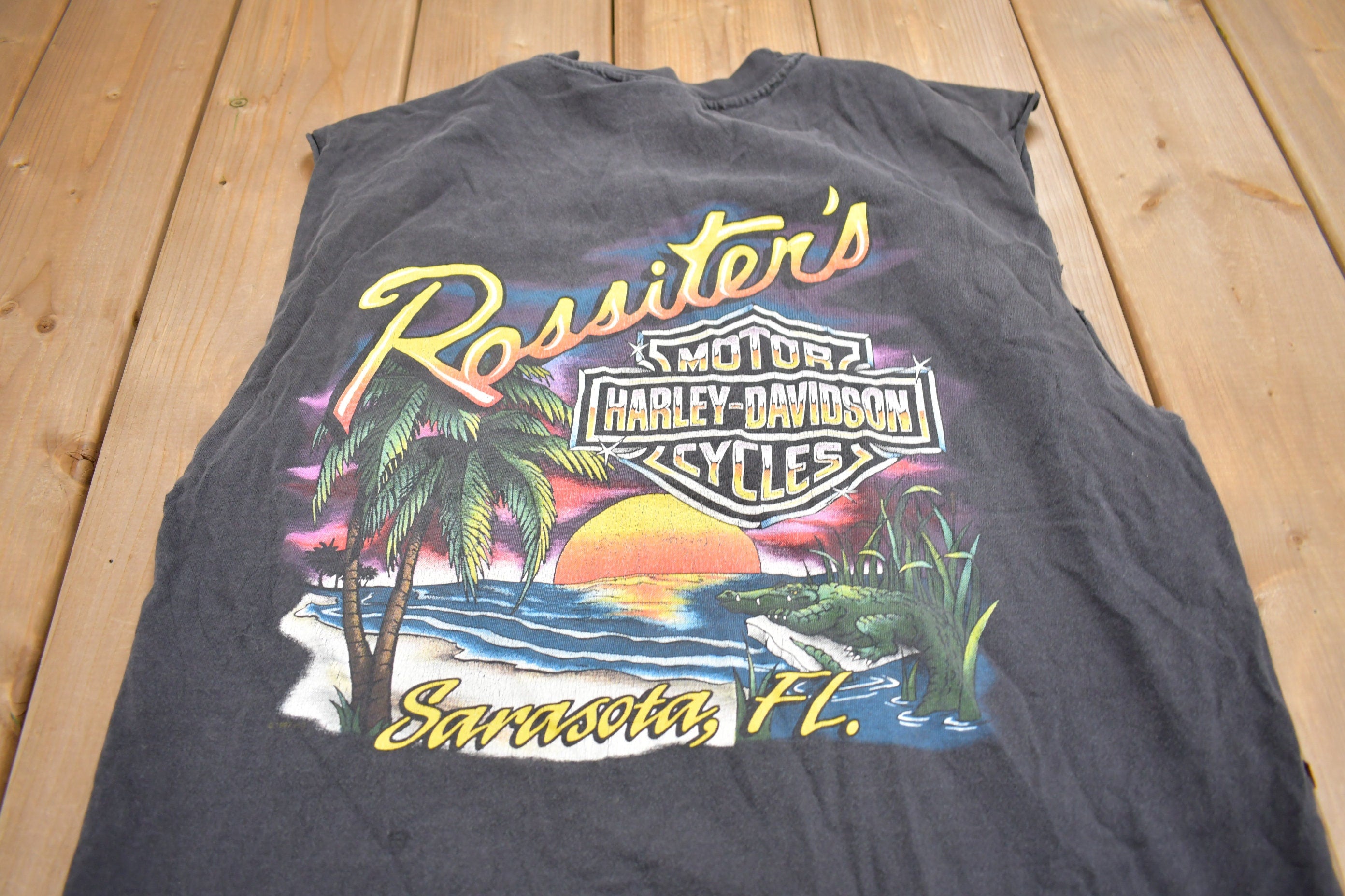 Vintage 1997 Rossiter's Harley Davidson Sarasota Florida T-Shirt
