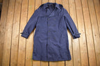 Vintage 1990s DSCP Defender Navy Blue Trench Coat  Heavy Trench  Full Length Jacket  Streetwear