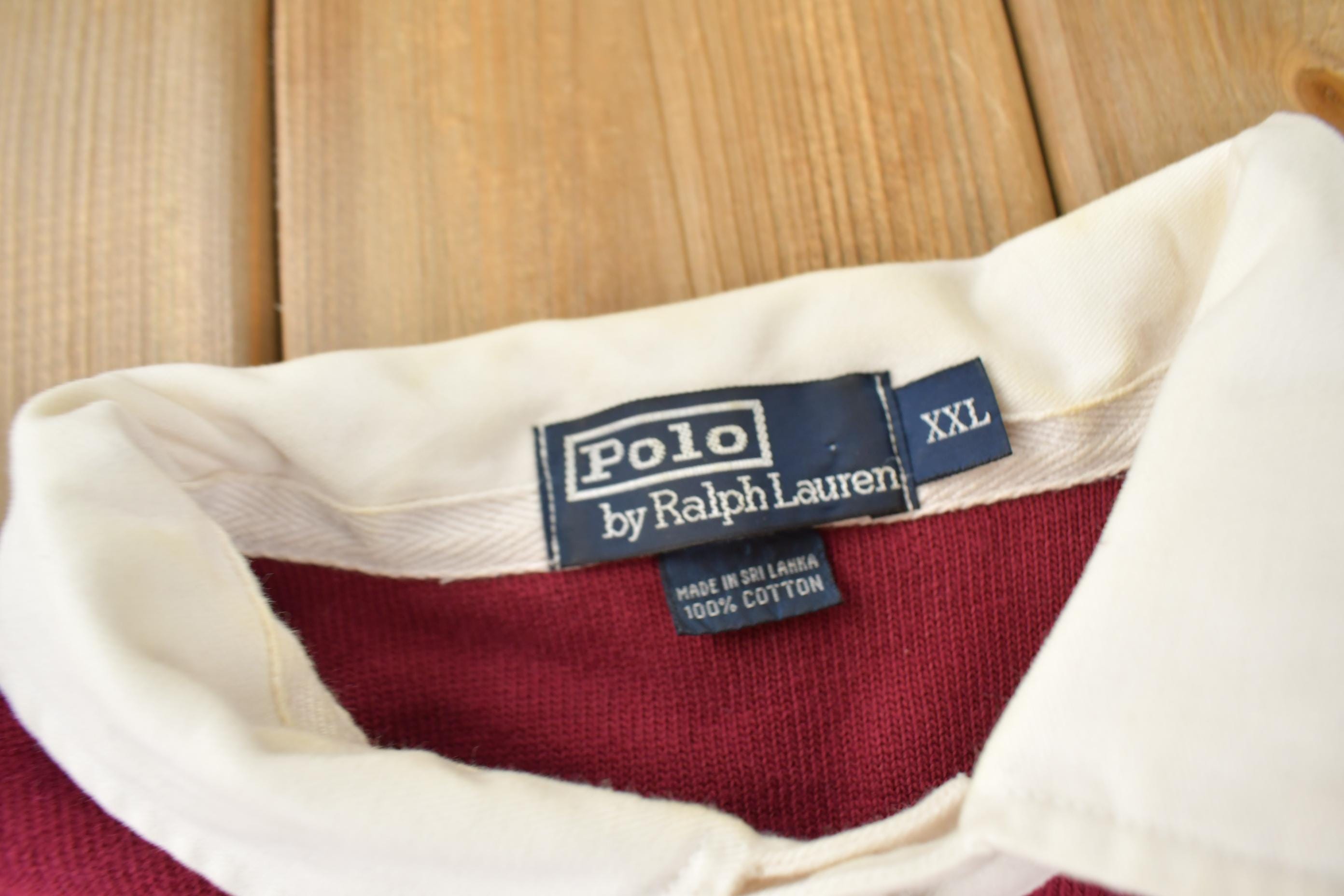 Vintage 1980s Polo Ralph Lauren Color Block Rugby Sweatshirt