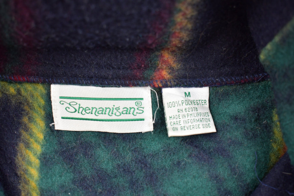 Vintage 1990s Shenanigans Checkered Quarter Zip Fleece Sweater