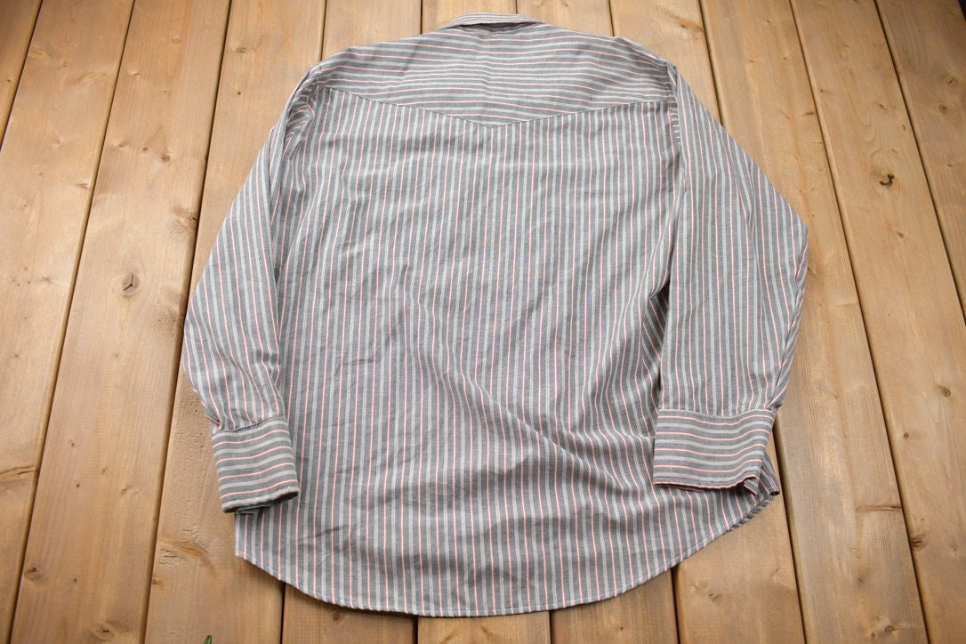 Vintage 1970s Ely Plains Embroidered Western Cowboy Style Button Up Shirt