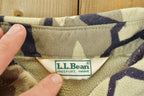 Vintage 1990s LL Bean Camo Button Up Sweatshirt Made In USA