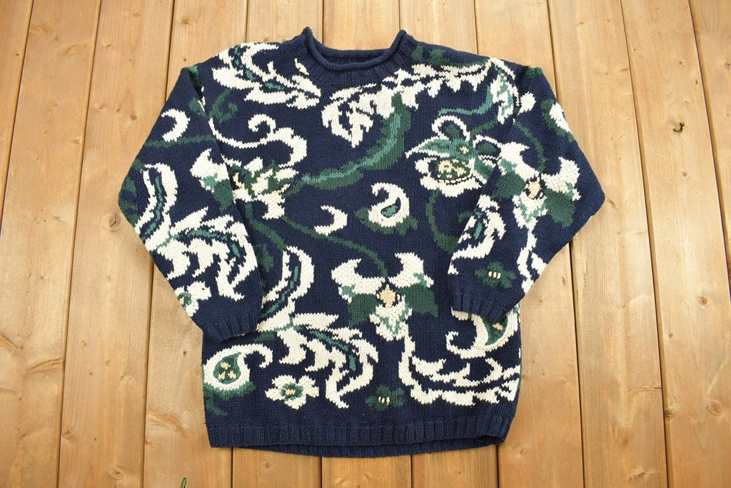 Vintage 1990s Paisley Graphic All Over Pattern Crewneck