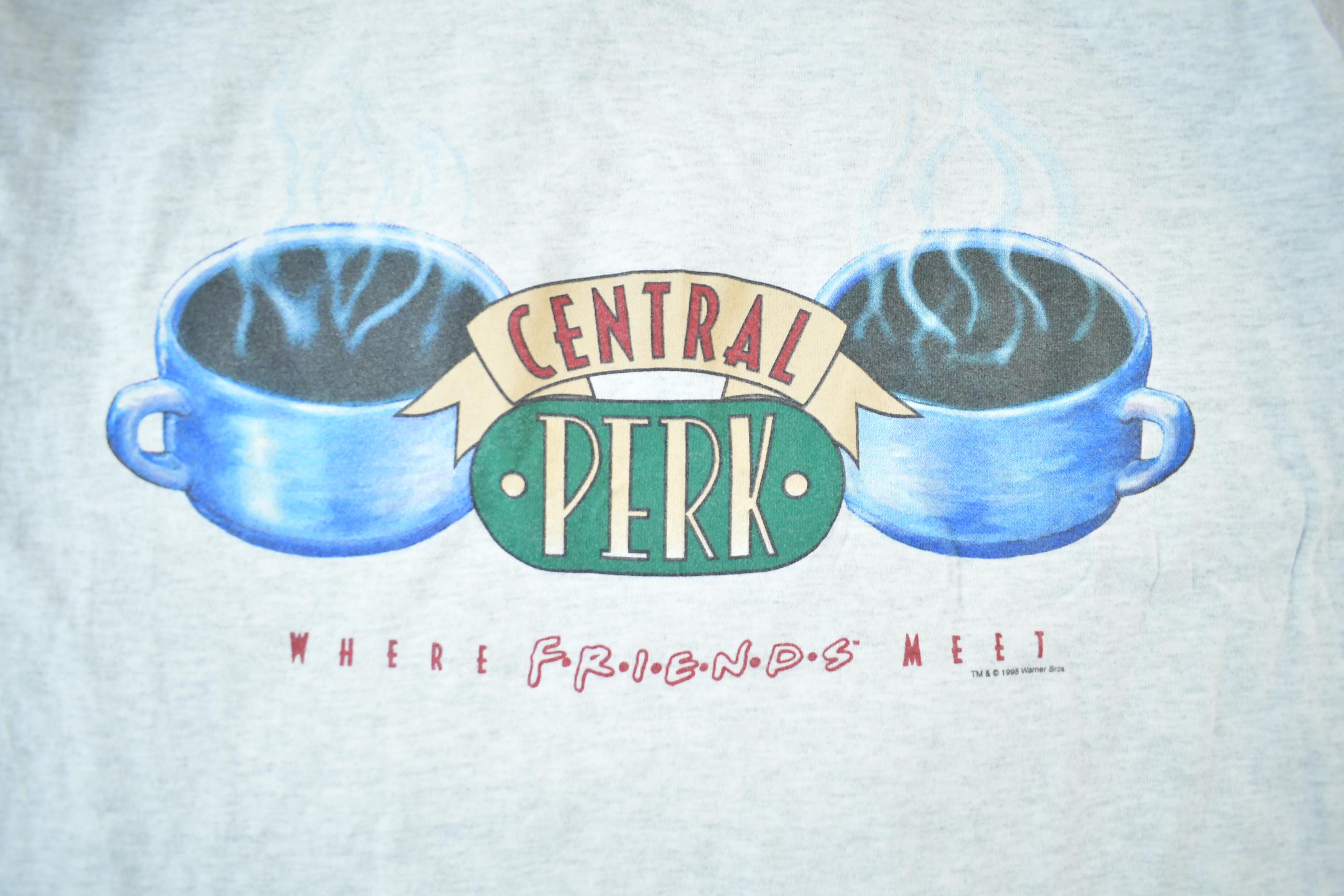 Vintage 1995 Central Perk Friends TV Promo Graphic T-Shirt Men's XL