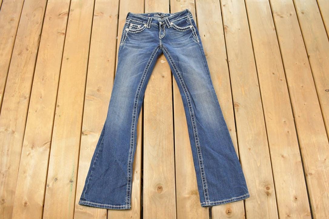 Vintage Deadstock Y2K Miss Me Bedazzled Low Rise Jeans Women's Size 26x31