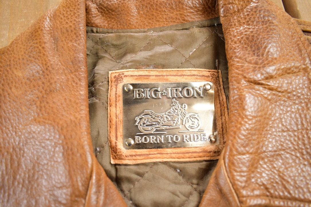 Vintage 1980s Big Iron Leather Biker Jacket