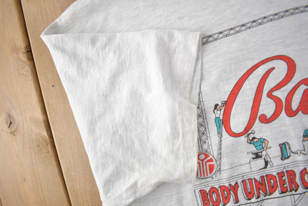 Vintage 1990s Ballys Body Under Construction Single Stitch Graphic T Shirt Made In USA