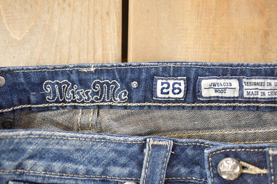 Vintage Deadstock Y2K Miss Me Bedazzled Low Rise Jeans Women's Size 26x31